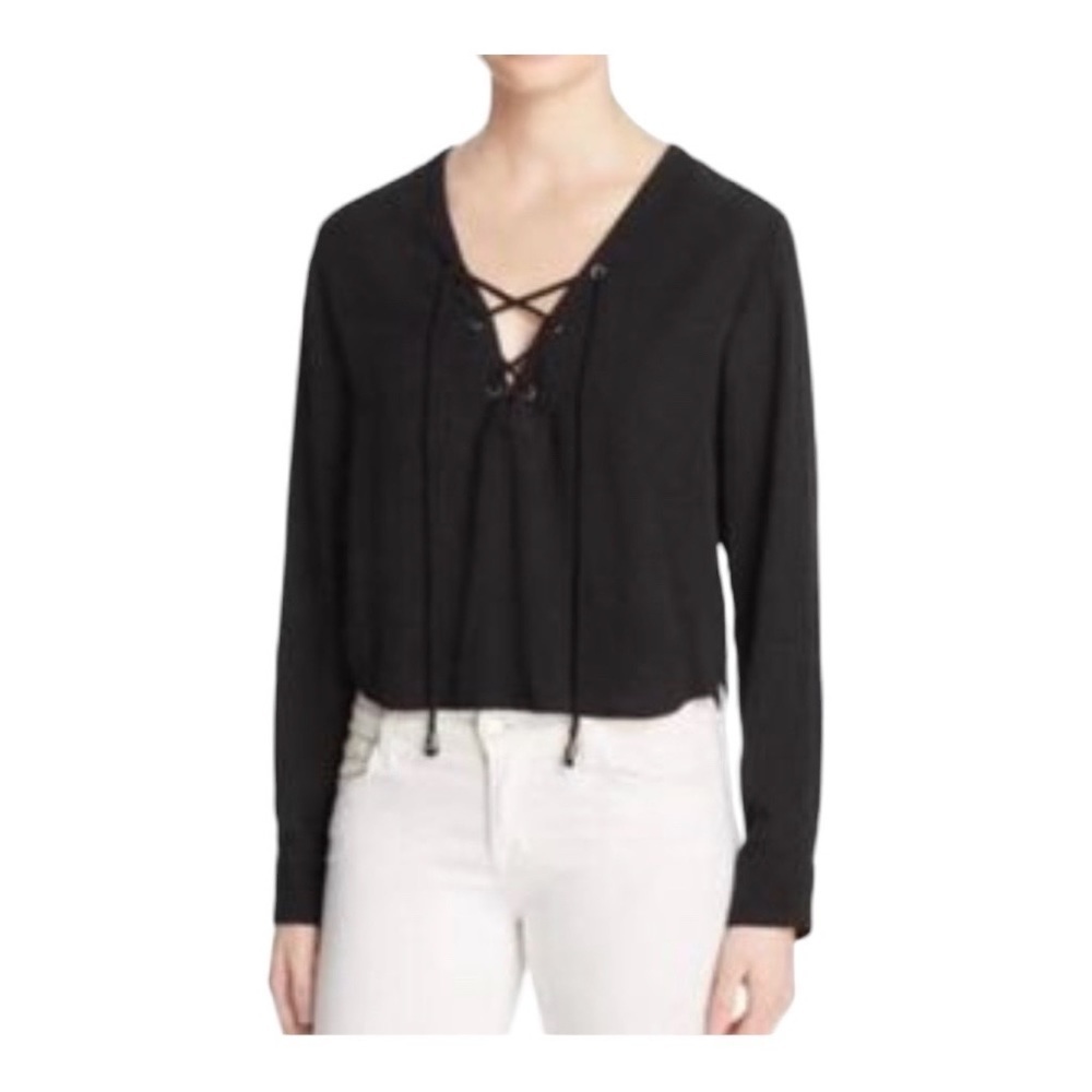 Rails‎ Grace Criss Cross Lace Up Blouse Size Large RG1